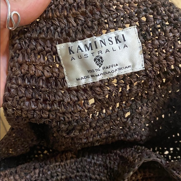 Helen Kaminski Australia 100% raffia Brown Sling woven bucket bag single strap - Picture 7 of 9